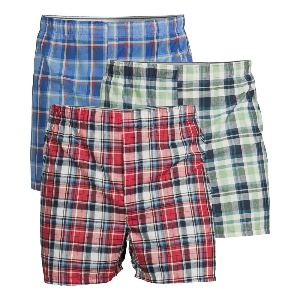 NWT Gildan Men’s  M, L Classic Boxers 3-Pack – Soft Cotton Blend Underwear